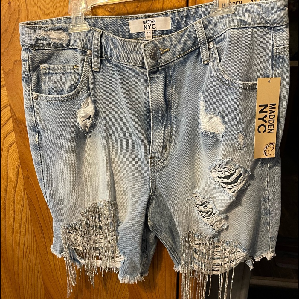 New never worn still with tag rhinestone hand sewn shorts